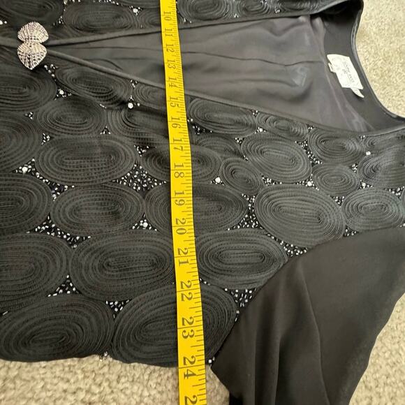 Vintage Louise Ricci Embroidered Rhinestone Embellished Jacket Black size 20 - Picture 14 of 15